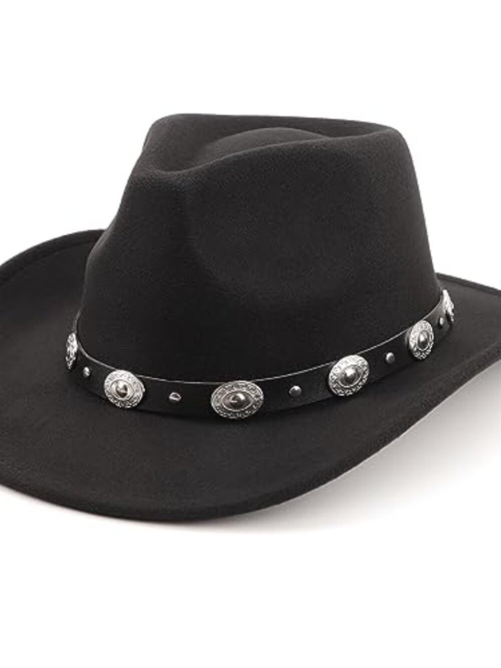 Western Cowboy Hats for Women Classic Felt Wide Brim Fedora Hat with Belt - Picture 2 of 5